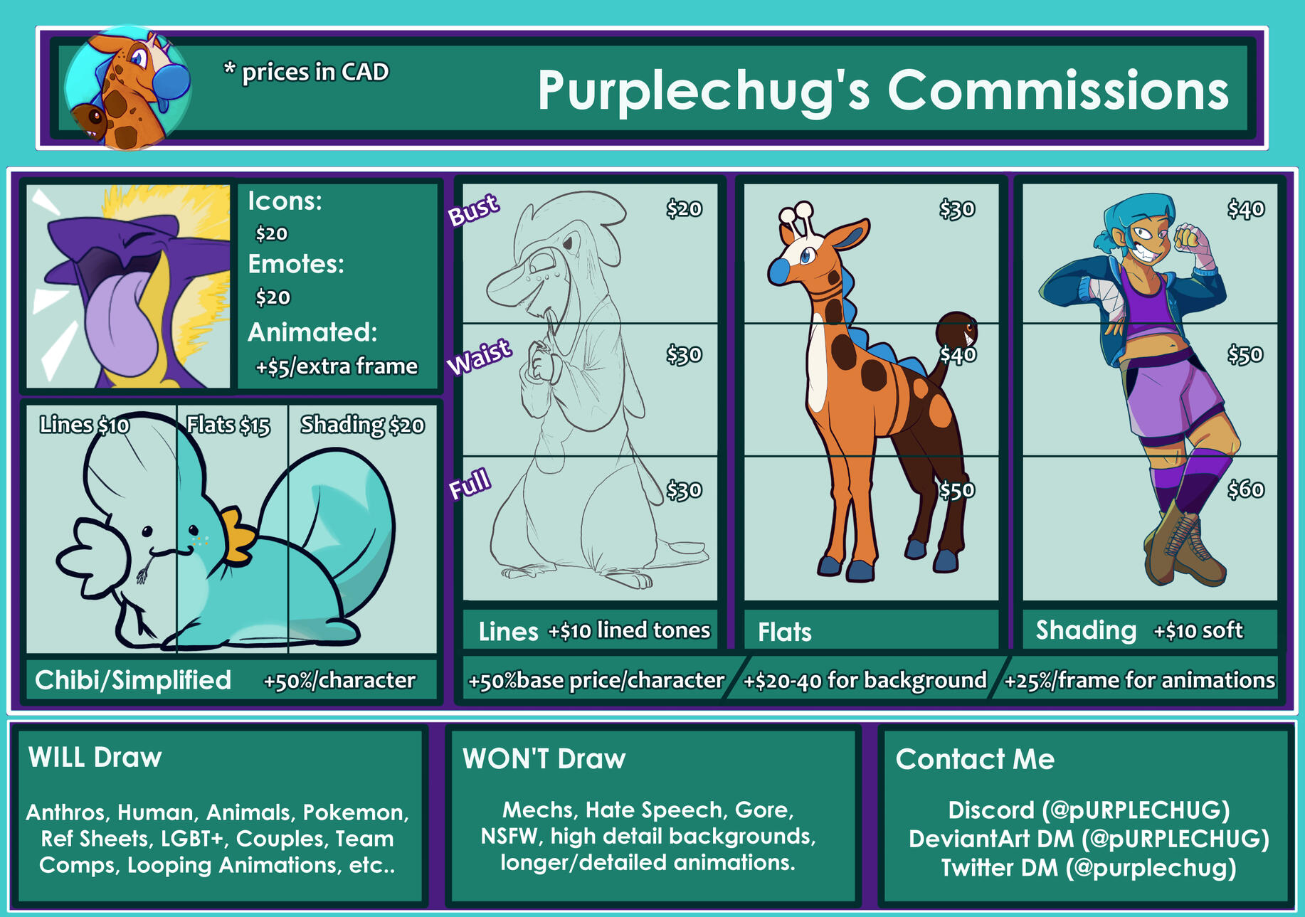 Commission Sheet and Examples